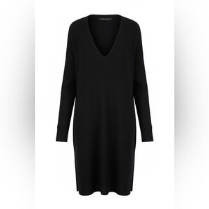 Cedric Charlier navy V neck sweater dress